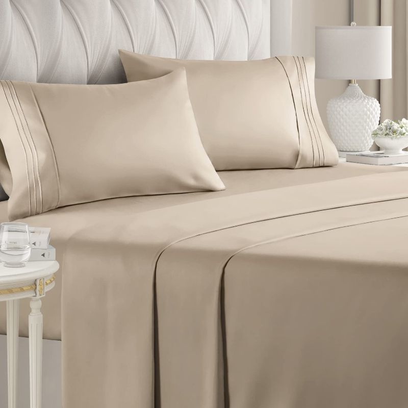 Photo 1 of BED SHEETS SIZE TWIN XL SOFT COMFORTABLE HYPOALLERGENIC ANTIBACTERIAL SILKY SMOOTH TEXTURE NEW
