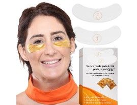 Photo 1 of 2 REUSABLE ANTI WRINKLE GEL NECK PADS AND 4 GOLD UNDER EYE PADS HELP REMOVE UNWANTED FINE LINES WRINKLES AND DARK SPOTS NEW
