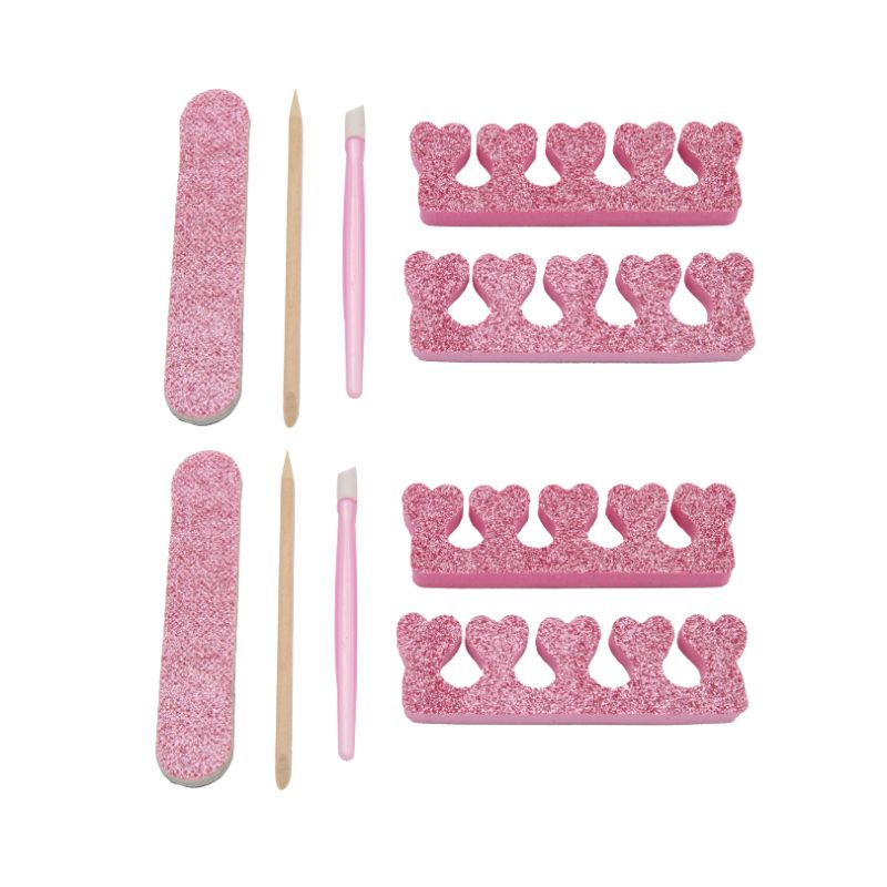 Photo 1 of 2 PACK 5 PIECE ESSENTIAL PEDICURE 2 FILES 2 ORANGEWOOD STICKS 2 CUTICLE PUSHERS AND 4 TOE SEPARATORS NEW 