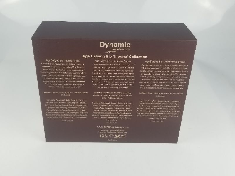 Photo 1 of AGE DEFYING BIO THERMAL COLLECTION HEALS WITH RED SEAWEED BUILDING AN AGE BARRIER WHILE BALANCING MOISTURE DEEP IN SKIN WHILE CALMING INFLAMMATION AND UNWANTED AGING RED CAVIAR REPLENISHES VITAMINS MINERALS AND AMINO ACIDS TO SKIN NEW