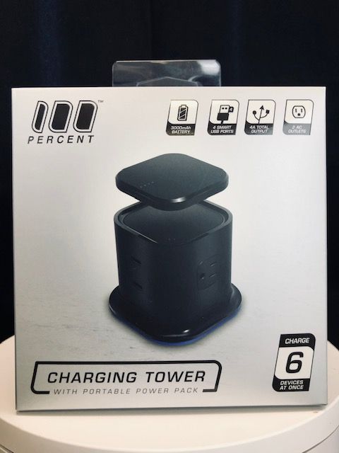 Photo 4 of 100 PERCENT HYBRID TOWER CHARGING STATION WITH AC OUTLET AND USB CHARGE FOR LAPTOPS TABLETS SMARTPHONES WITH TAKING OUT POWER PACK NEW IN BOX