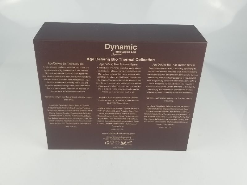 Photo 3 of AGE DEFYING BIO THERMAL COLLECTION HEALS WITH RED SEAWEED BUILDING AN AGE BARRIER WHILE BALANCING MOISTURE DEEP IN SKIN WHILE CALMING INFLAMMATION AND UNWANTED AGING RED CAVIAR REPLENISHES VITAMINS MINERALS AND AMINO ACIDS TO SKIN NEW