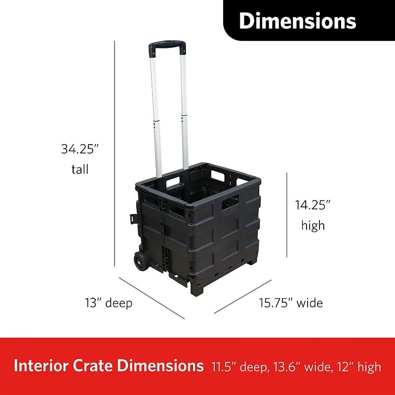 Photo 5 of FOLDABLE ROLLING CART LOCKING TRIPS TO HOLD IN PLACE LIGHT WEIGHT STRONG FOLDS FLAT FOR STORING NEW 