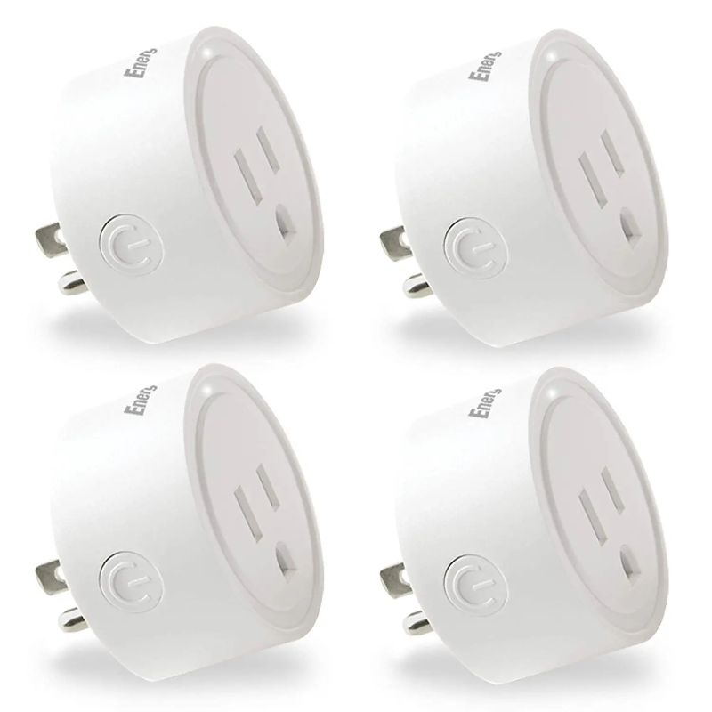 Photo 2 of SMART PLUG 4 PACK APP ALEXA SIRI AD ALEXA COMPATIBLE 15 WATT CUSTOMIZE POWER NEW 
