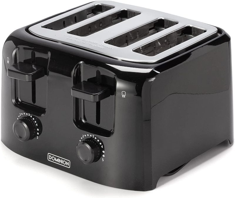 Photo 1 of DOMINION 4 SLICE TOASTER WITH 5 SHADE CONTROL SLIDE OUT CRUMB TRAY SHUT OFF CORD NEW