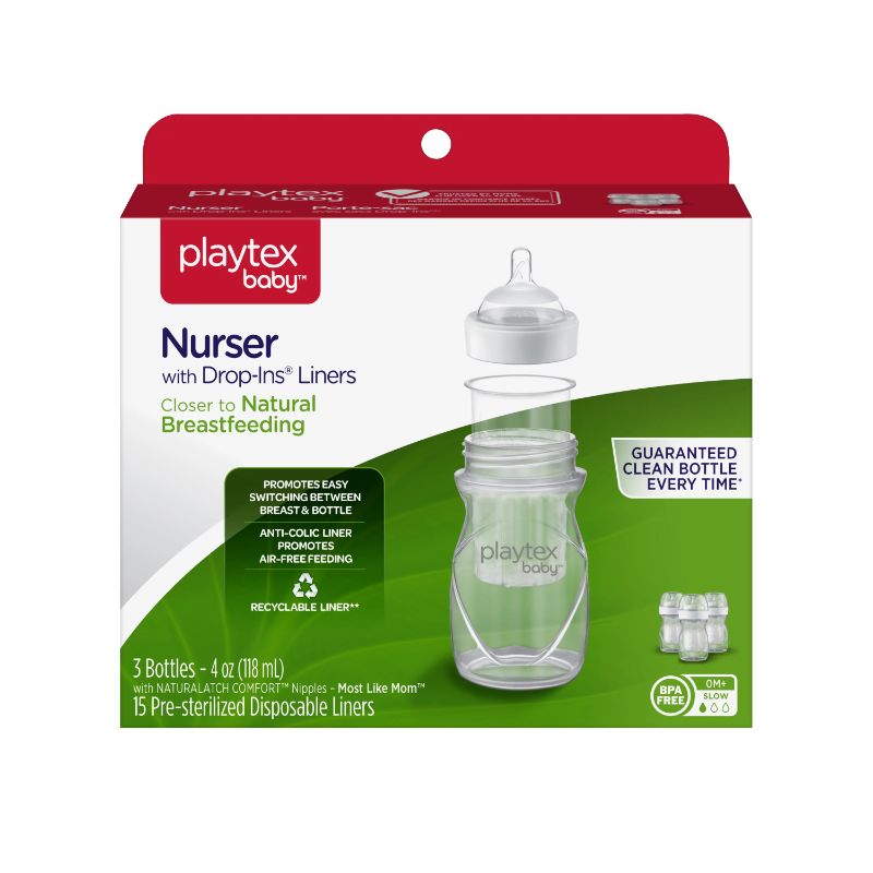 Photo 1 of 3 PACK PLAYTEX 4 OZ NURSER BOTTLES BPA FREE NEW 