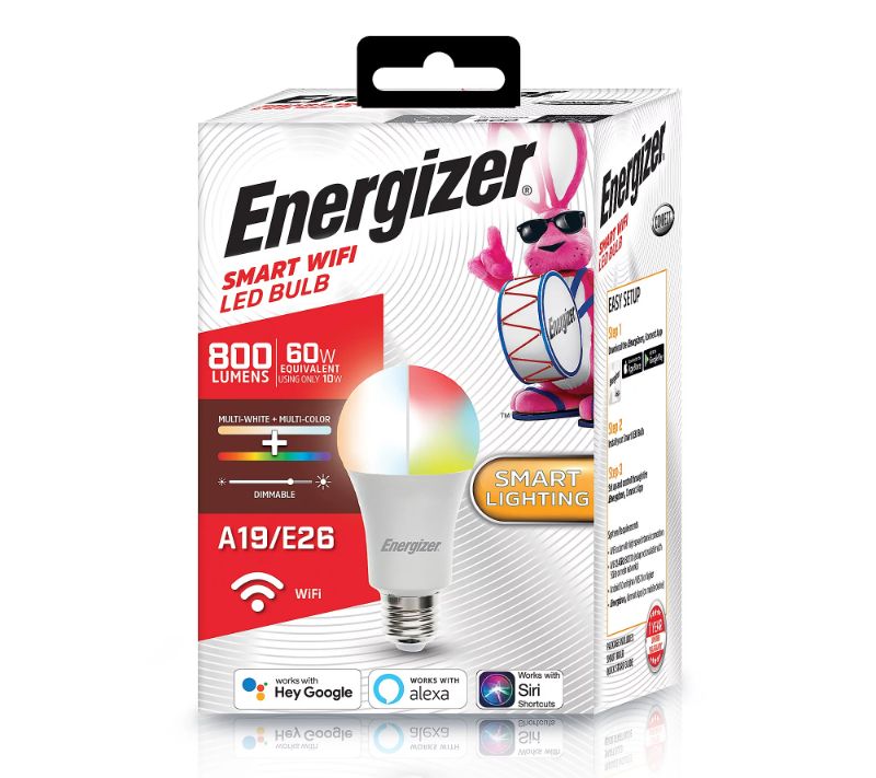 Photo 2 of ENERGIZER MULT COLOR SMART LED BULB CONNECT APP TO CONTROL 800 LUMIONS DIMMABLE AND HAS WHITE LIGHT NEW 