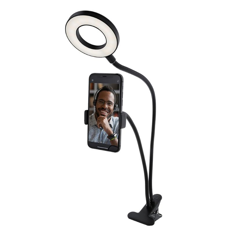 Photo 1 of 3 1/2 INCH MULTI COLOR RING LIGHT MOUNTED STAND FLEXIBLE NECK EXTENDABLE PHONE CLIP 4.5 USB EITH CONTROLS NEW 