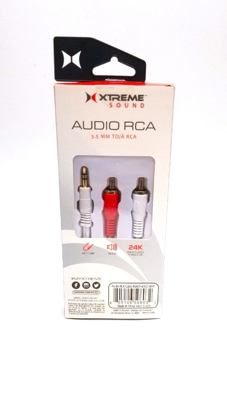 Photo 2 of 3.5 MM AUDIO RCA INTERCONNECT HIGH PERFORMANCE WORKS WITH DEVICES WITH AUDIO JACK NEW