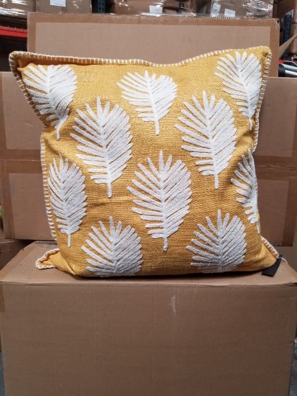 Photo 1 of OCHRE LA PALMA CLARKE WHIPSTITCH PILLOW 22x22 NEW 