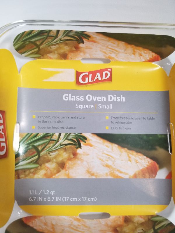 Photo 2 of GLAD GLASS OVEN DISH 6.7INCH x6.7INCH 1.2 QT NEW 