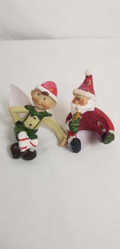 Photo 1 of 2PC ELF AND SANTA WINE BOTTLE HUGGER NEW 