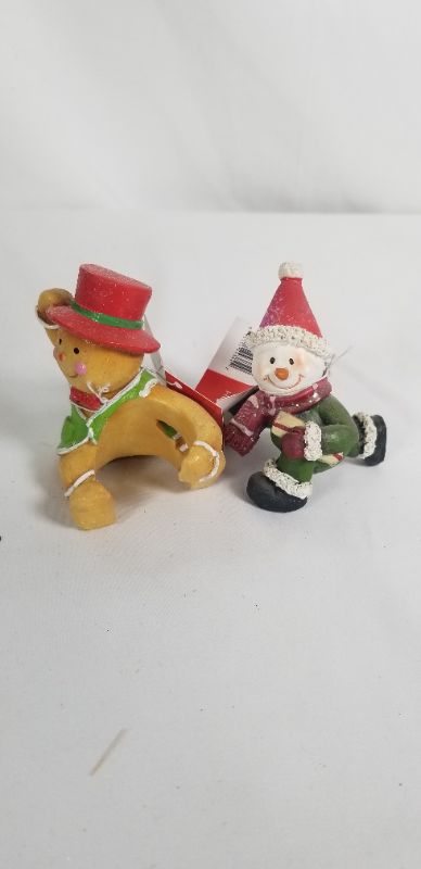 Photo 1 of 2 PIECE SNOWMAN AND GINGER BREAD WINE BOTTLE HUGGER NEW
