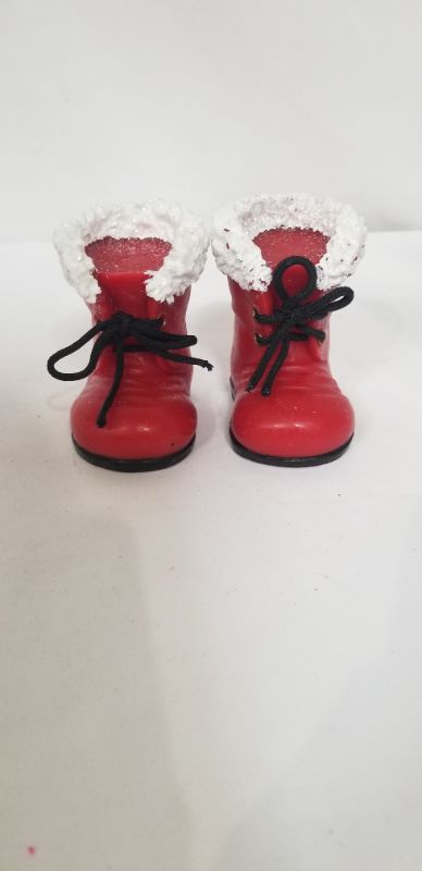 Photo 3 of 2PK WAX MINI BOOTS W/ LACES LED 3.25 W/ TIMER NEW