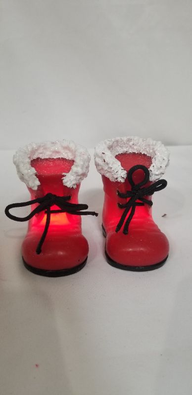 Photo 1 of 2PK WAX MINI BOOTS W/ LACES LED 3.25 W/ TIMER NEW