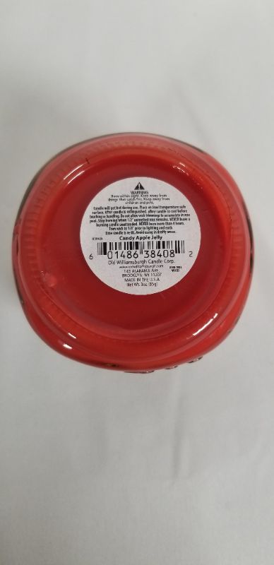 Photo 3 of OLD WILLIAMSBURGH CANDY APPLE JELLY SCENTED CANDLE 3.5OZ NEW