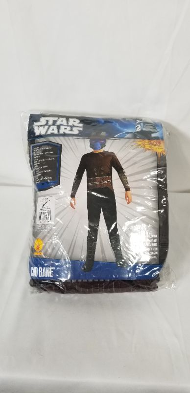 Photo 1 of STAR WARS CLONE CAD BANE COSTUME JUMPSUIT HAT MASK CHILD SIZE L 12-14 NEW