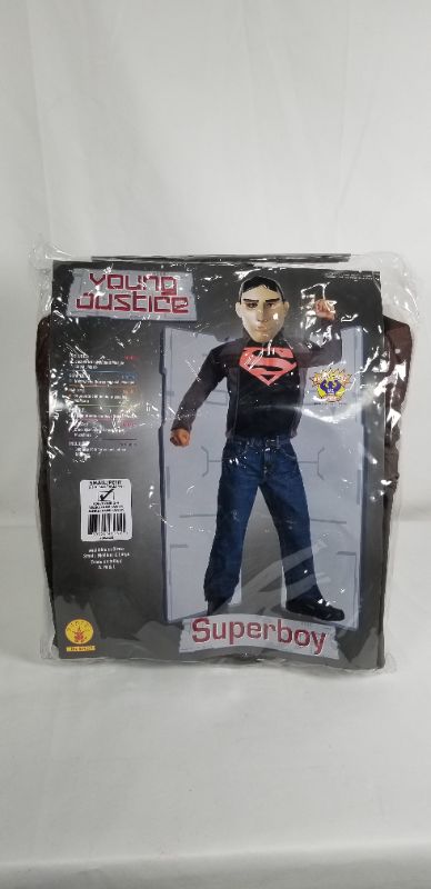 Photo 1 of YOUNGE JUSTICE SUPERBOY JACKET WITH ATTACHED MUSCLE CHEST SHIRT MASK CHILD SIZE S 4-6 NEW