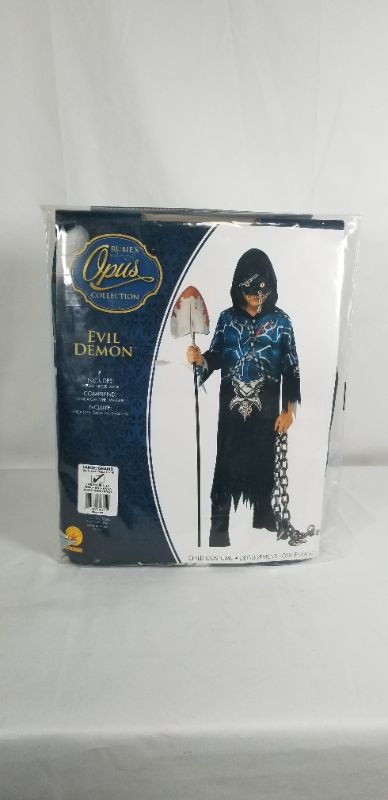 Photo 1 of RUBIES OPUS COLLECTION EVIL DEMON COSTUME HOODED ROBE MASK CHILD SIZE M 8-10 NEW