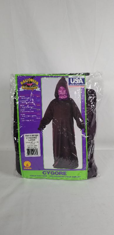 Photo 1 of CYGORE COSTUME HOODED ROBE MASK CHILD SIZE M 8-10