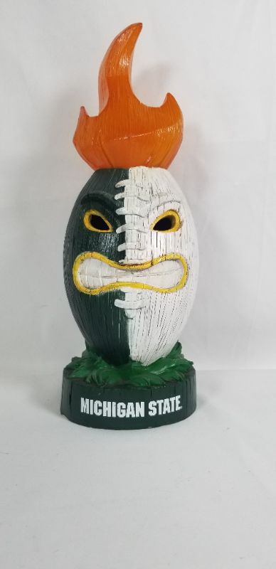 Photo 1 of MICHIGAN STATE U LIT LED FOOTBALL STATUE RESIN 4.25Dx11.H BATTERIES NOT INCLUDED