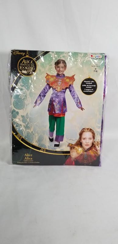 Photo 1 of   DISNEY ALICE THROUGH THE LOOKING GLASS CHILD COSTUME SIZE M 7-8 NEW 
