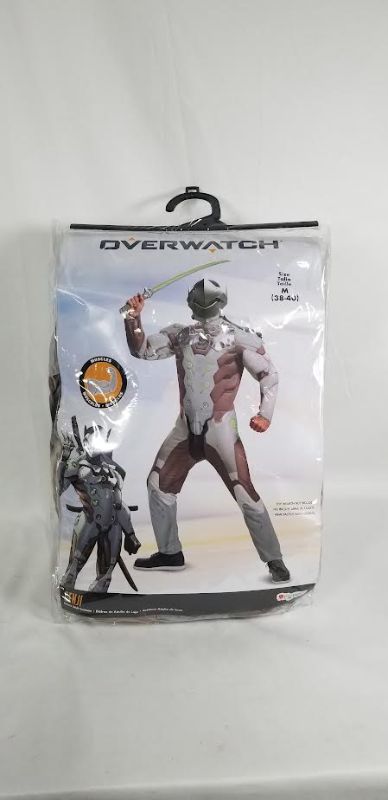 Photo 1 of    DISGUISE  OVERWATCH GENJI JUMPSUIT WITH MUSCLES HOOD MASK ADULT SIZE M 38-40 