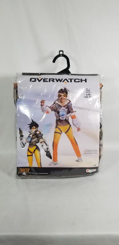 Photo 1 of  DISGUISE OVERWATCH TRACER  JUMPSUIT VEST GOGGLES CHILD COSTUME SIZE L 10-12 NEW 

