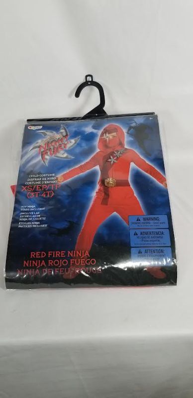 Photo 1 of  SHADOW NINJA UPRISING RED FIRE NINJA CHILD COSTUME SIZE XS 3T-4T NEW 
