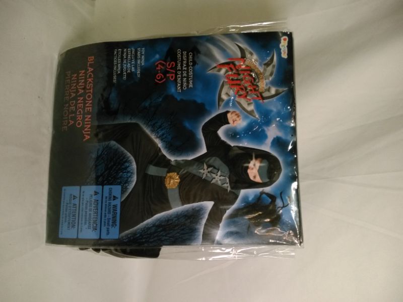 Photo 1 of   SHADOW NINJA UPRISING  BLACKSTONE NINJA CHILD COSTUME SIZE S/P 4-6 NEW  
