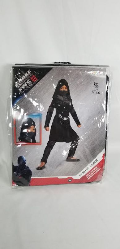 Photo 1 of  HASBRO G.I. JOE MOVIE  SNAKE EYES CHILD COSTUME SIZE S 4-6 NEW


