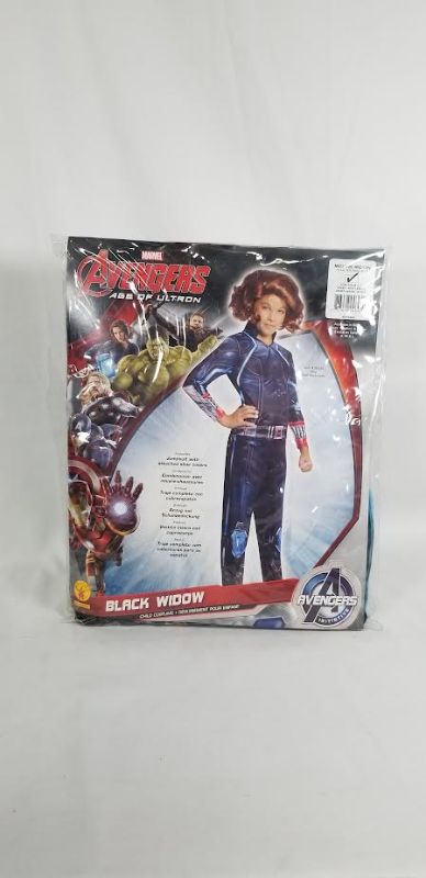 Photo 1 of  MARVEL AVENGERS AGE OF ULTRON  BLACK WIDOW JUMPSUIT ATTACHED SHOE COVERS CHILD COSTUME SIZE M 8-10 NEW 
