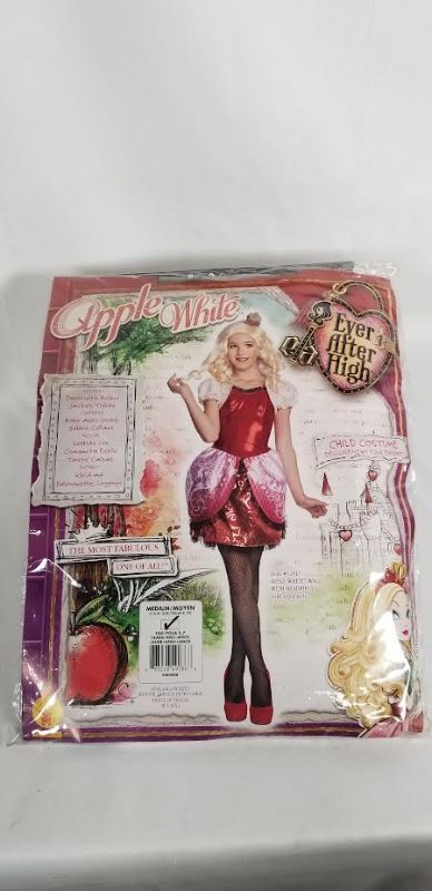 Photo 1 of  EVER AFTER HIGH APPLE WHITE DELUXE CHILD COSTUME SIZE M 8-10 NEW 
