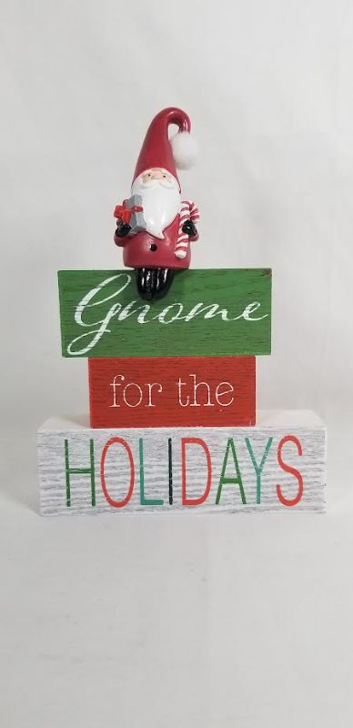 Photo 1 of   ALPINE GNOME FOR THE HOLIDAYS WOOD HOLIDAY HOME DECOR NEW 
