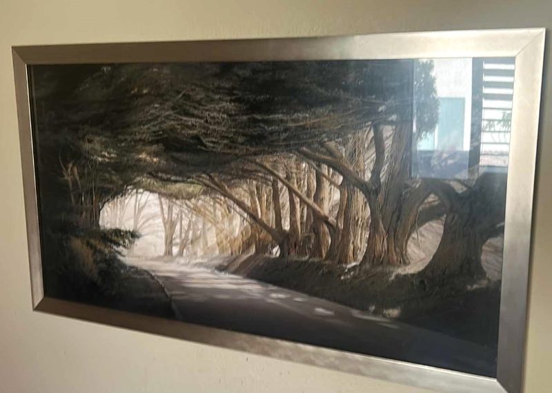 Photo 1 of SILVER FRAMED TREE LINED STREET "INSIDE A DREAM" ARTWORK  40 1/2” x 22 1/2”