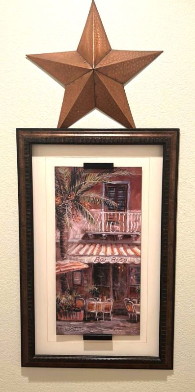 Photo 1 of FRAMED BISTRO ARTWORK 21 1/2” x 34” AND STAR WALL DECOR18 x 18”