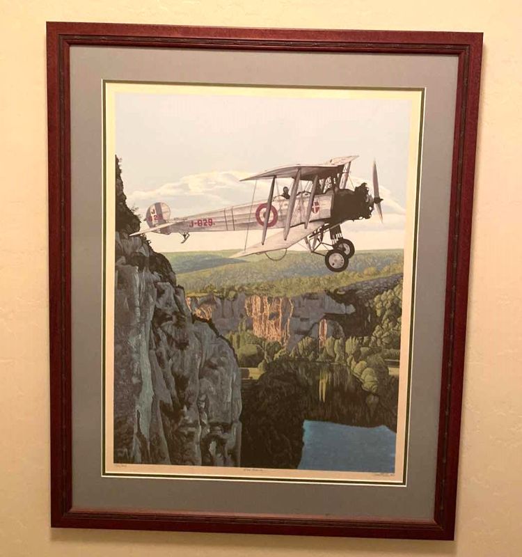 Photo 1 of FRAMED 1977 SIGNED REALIST SERIGRAPH “OVER FRANCE “ 176/200 BY DALLAS JOHN ARTWORK