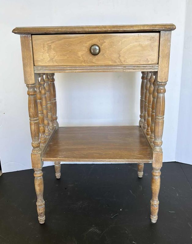 Photo 1 of SMALL VINTAGE WOOD NIGHTSTAND 18” x 15” x 26 1/2