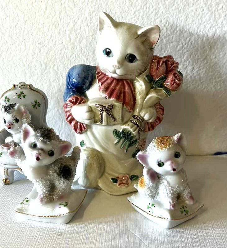 Photo 1 of PORCELAIN KITTEN COLLECTIBLES (TALLEST 6.5”)