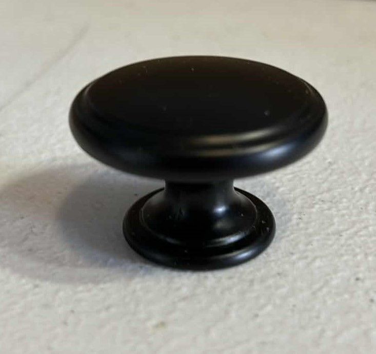 Photo 1 of 3 BOXES - AMAZON BASICS MODERN TOP RING CABINET KNOB FLAT BLACK 1.52" DIAMETER 10 EACH BOX 