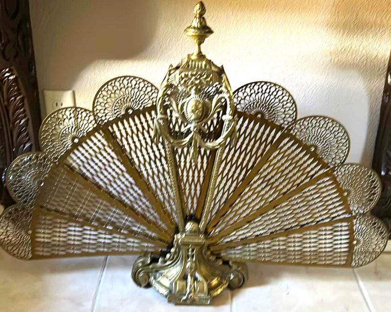 Photo 1 of HOME DECOR - VINTAGE HEAVY BRASS FIREPLACE SCREEN 38” x 28”