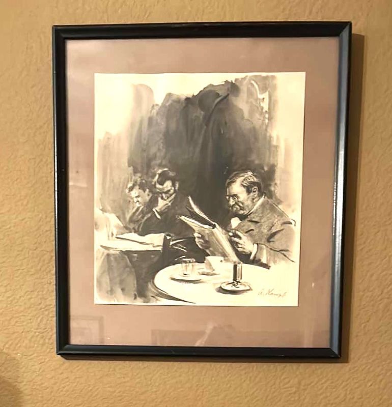 Photo 2 of 2 VINTAGE PIECES OF ARTWORK- 1 IS BY ARTHUR KAMPF LITHOGRAPH GERMAN ART 1928, 1 IS 1908  Max Liebermann Impressionism Art Constantin Meunier Portrait 