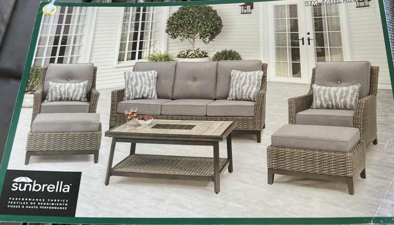 Photo 1 of SUNBRELLA WICKER PATIO SOFA 76” x 30” H36” (SOFA ONLY, ALL OTHER ITEMS SOLD SEPARATELY)