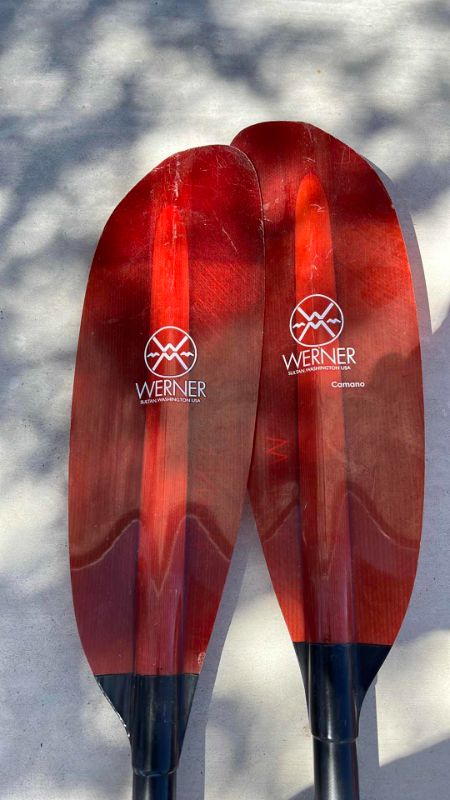 Photo 3 of 2-WERNER CAMANO CARBIN-SHAFT KAYAK PADDLES L90" & L94"