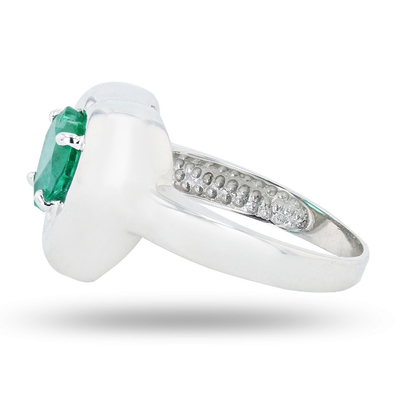 Photo 2 of 1.49ct Heart Shaped Emerald 14K White Gold Ring (Approx Size 6-7). RN034631