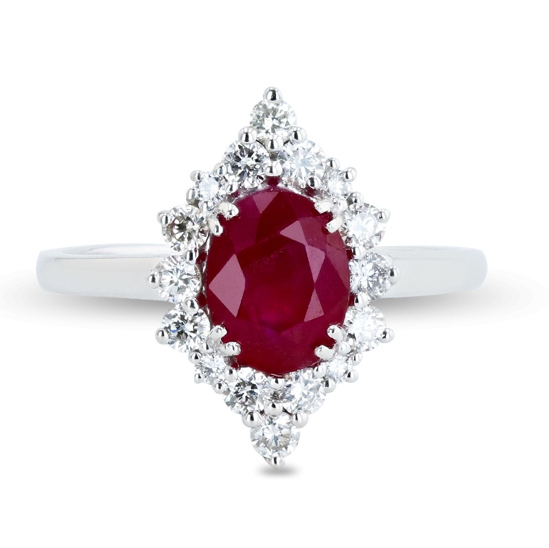 Photo 2 of 1.78ct BURMESE Ruby and 0.47ctw Diamond Platinum Ring (GIA CERTIFIED)   (Approx. Size 6-7)   RN035326