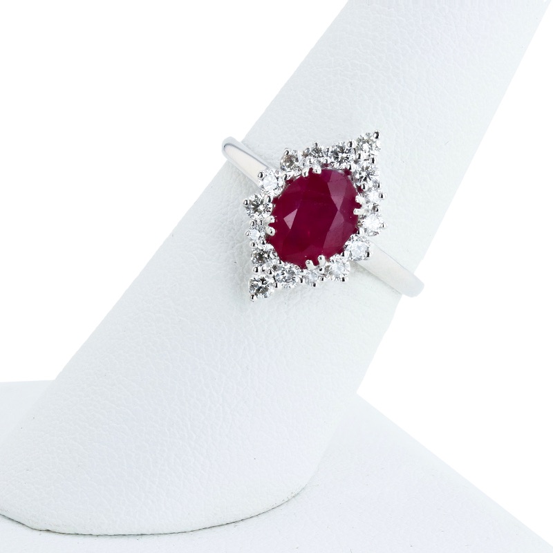 Photo 1 of 1.78ct BURMESE Ruby and 0.47ctw Diamond Platinum Ring (GIA CERTIFIED)   (Approx. Size 6-7)   RN035326