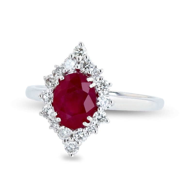 Photo 3 of 1.78ct BURMESE Ruby and 0.47ctw Diamond Platinum Ring (GIA CERTIFIED)   (Approx. Size 6-7)   RN035326