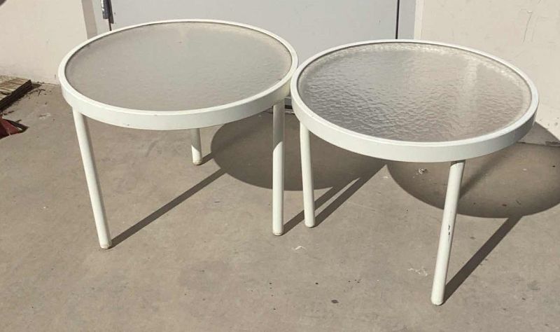 Photo 1 of 2- 20" ROUND OUTDOOR SIDE TABLES