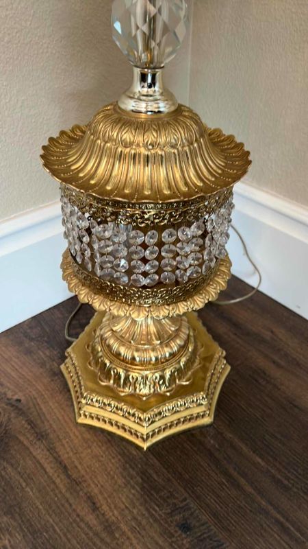 Photo 5 of VINTAGE GOLD METAL LAMP  H42” W 15”